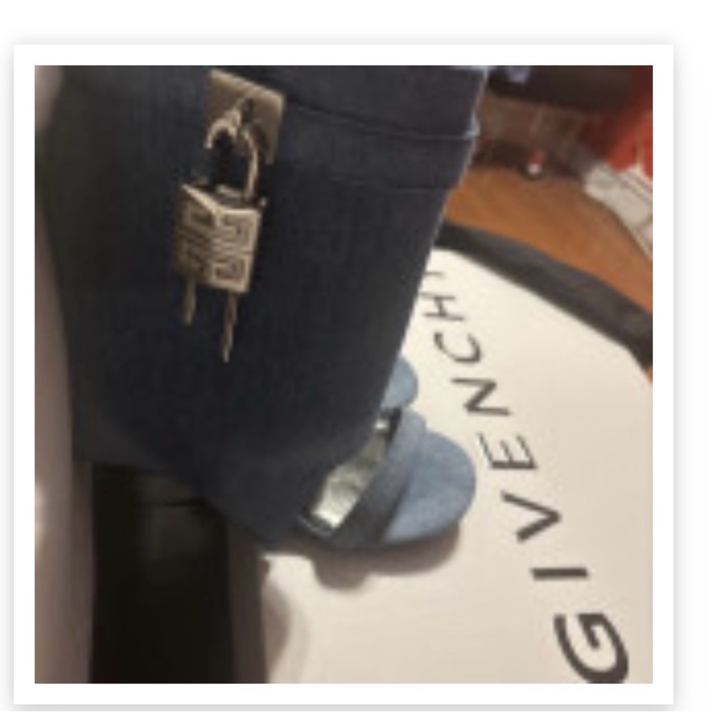 Givenchy Blue Sandals with Silver Accent